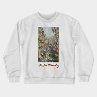 The Rue Montorgueil by Claude Monet Crewneck Sweatshirt